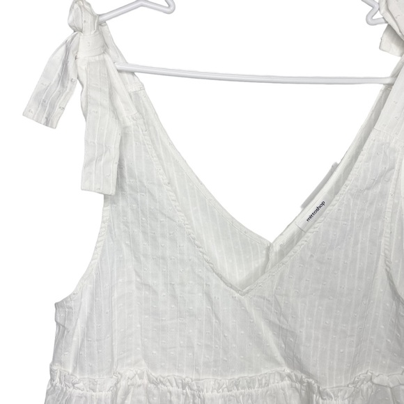 Mittoshop white sleeveless top shoulder tie large NWOT e - Picture 4 of 5
